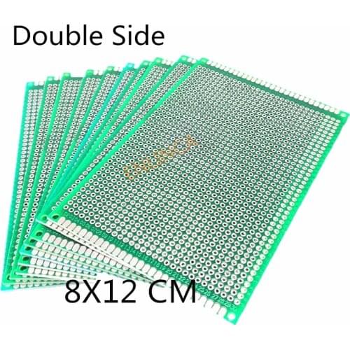 3pcs 8x12cm Double Side Copper Prototype PCB 8*12cm Universal Printed Circuit Board Fiberglass Plate For Soldering Board