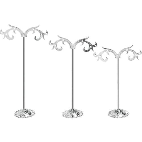 3PCS/SET Jewelry Shelf Display Rack Stand Holder Earrings Ear Stud Metal Organizer Storage Vintage Exquisite Gift Boutique Decor