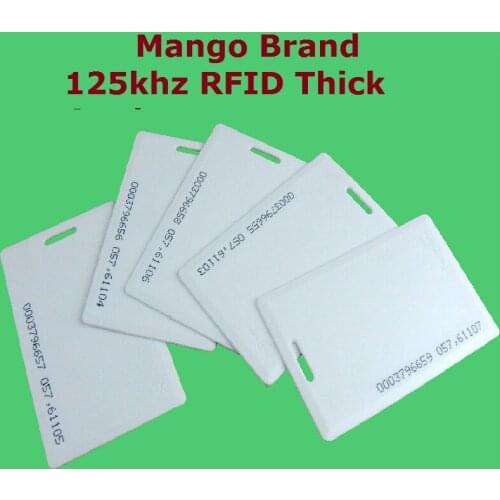 50pcs/Lot Proximity EM / ID RFID 125khz Smart Thick ID Card Mango Brand Access Control System High Quality Free Shipment