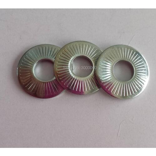 8mmx16mmx1.4mm NFE25-511 Zinc Plated 65Mn Conical Knurled Spring Contact Washer