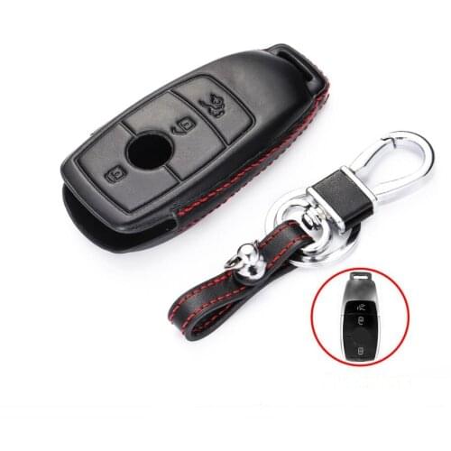 Car 4D Genuine Leather Key Case Cover Wallet For Mercedes Benz E Class W213 E200 E260 E300 E320 Auto Interior Accessories