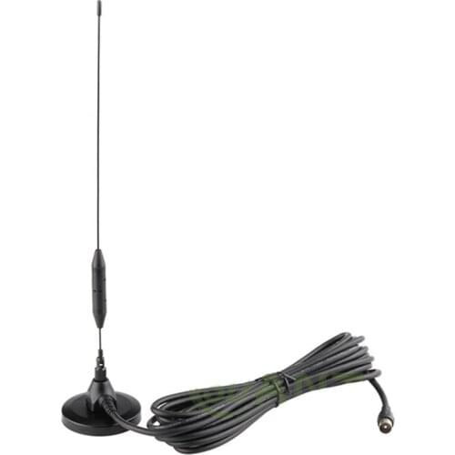 Large sucker folding stick household antenna 5m cable + IEC male to female/F adapter CD FM radio aerial