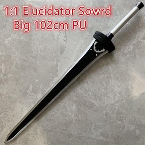 Big 102cm SAO Sword 1:1 Asuna Weapon Kirigaya Kazuto Elucidator Wide Epee Cosplay Sword Sword Art Online Model PU Gift Toy