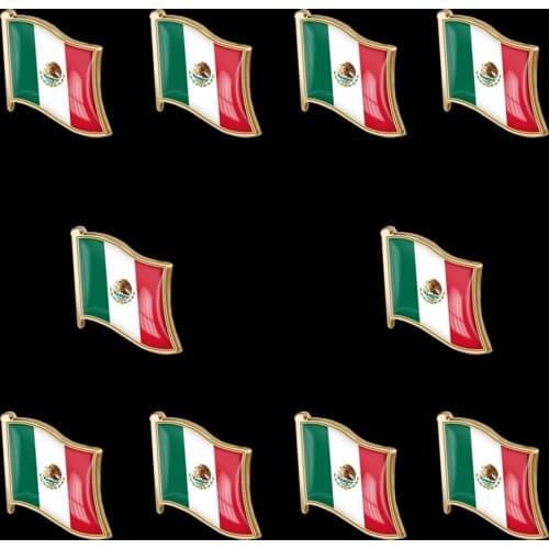 10Pieces Mexico Lapel Pin Flag Brooches Set Pin Badges Brooch for Clothing Bags Accessory DIY