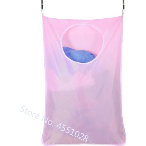 Travel Portable Oxford Hanging Laundry Hamper Folding Laundry Bag Bathroom Storage Door Hanging Bag with 2 Hooks + 2 Suction Cup