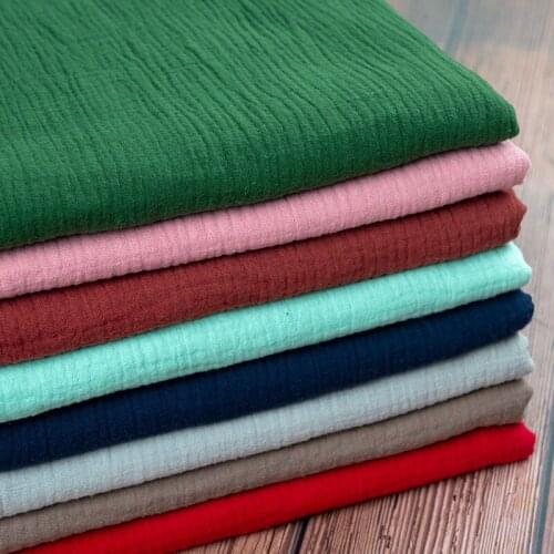 100x130cm Double Cotton Fabric Soft Baby Cloth Dress Crepe Patchwork Clothing DIY Sewing Craft Material Linen Fabrics