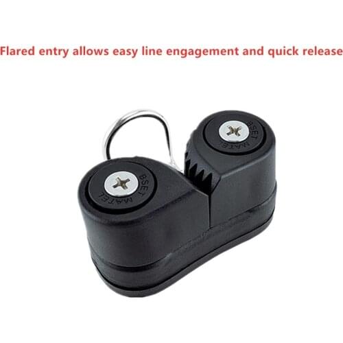 Double Nylon Boat Fast Entry Cam Cleat With Leading Rings Ball Bearings Rope Clamp Pilates Equipment Boat Cleats Kayak Marine