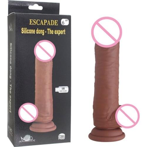 APHRODISIA Silicone USB Rechargeable G spot Dildo Vibrator Sex Toys for Women,10 Speeds Vibrating Suction Cup Dildos 170203