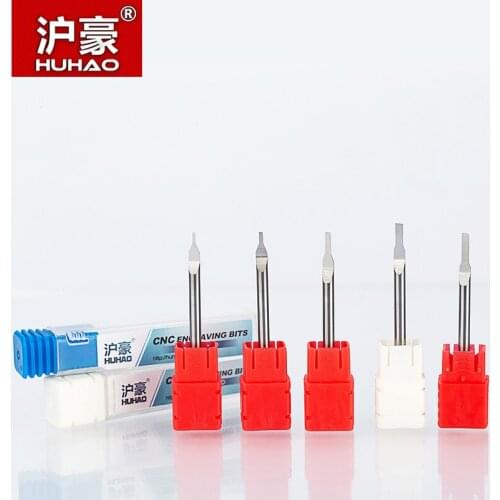 HUHAO 1pc 3.175mm Parallel Carbide PCB Engraving Bit TOP Quality router bit end mill 0.8mm-3.0mm CNC milling cutter fresa cnc