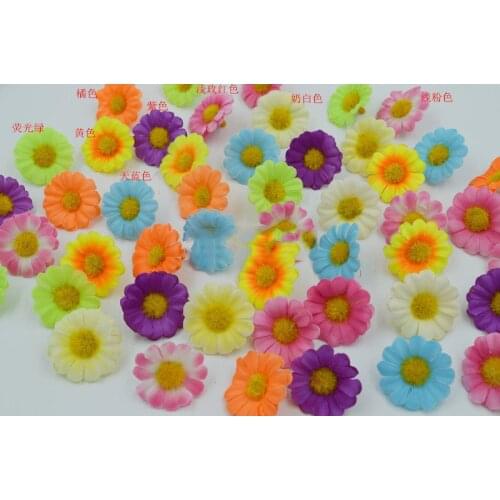 Artificial flowers DIY manual simulation flowers silk sunflower Daisy Gerbera daisy fake flower cloth flower head 3cm wholesale