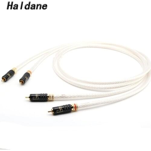 Haldane Pair HIFI RCA Cable Audio Cable 7N OCC Single Crystal Silver Plated Interconnect Cable With Gold Plated WBT-0144
