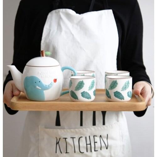 Ceramic Mug Cartoon Funny Things Teapot Set Home Office Coffee Milk Teapot Five-Piece Cup