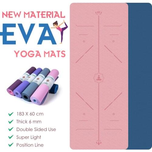 EVA Position Line Yoga Mat 183X60 CM Super Light Gym Pilates Non Slip Fitness Mat For Beginner Environmental Gymnastics Mats New