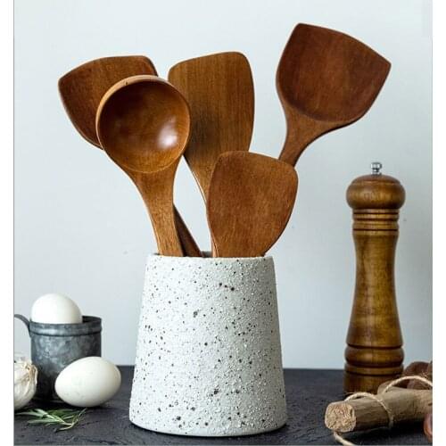 Kitchenware Wooden Long Handle Cooking Frying Spatula Soup Spoon Cooking Tools Non-stick High Temperature Utensil Dishes