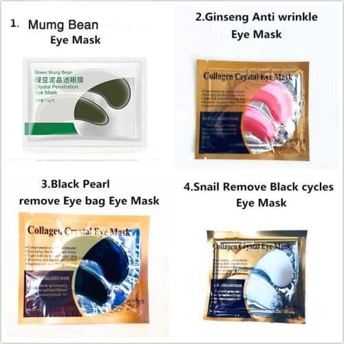 Green Mung Bean Crystal Penetration Eye Mask Ginseng Anti Wrinkle Black Pearl Remove Eye Bag Snail Remove Black Cycles Eye Mask
