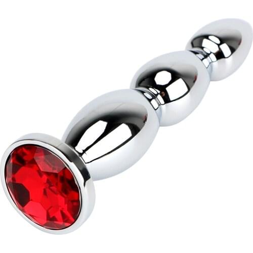 Metal Anal Beads Jewel Anal Plug Prostate Massage Big Size Long Butt Plug Sex Toys for Women and Men Adult Product