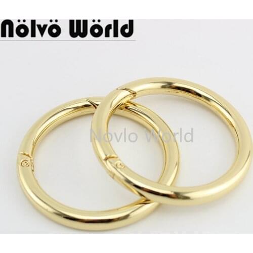 Nolvo World 5-20-100pcs 4 colors 7.0mm wire 50mm 2 inch Powerful Spring gate rings,5cm large o ring silver color spring ring