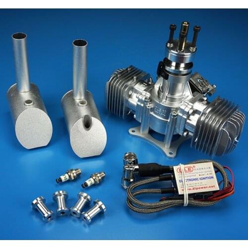 DLE60 model airplane gasoline engine two-cylinder two-stroke side exhaust natural air-cooled hand start 60CC displacement