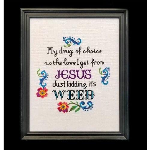 2020 Gold Collection Embroidery My Drug of Choice Cross Stitch Materials with 100% Cotton Floss & Free Shipping for Home Decor