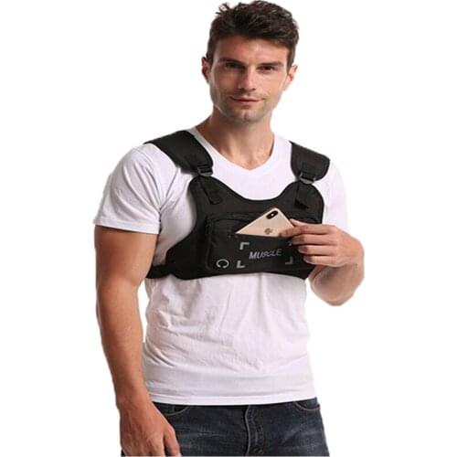Chest Bag Vest For Men Tactical Chest Bag Sport Men Fashion Mobile Phone Bags Gear Bag Features Outdoor Chest Rig Black White