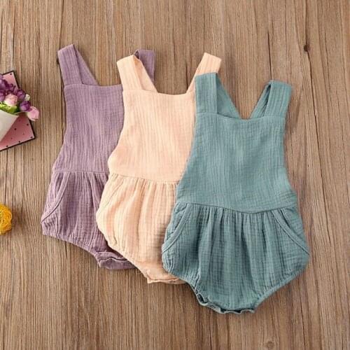 Newborn Kid Baby Boy Girl Clothes Sleeveless Romper Jumpsuit Outfits Casual Baby Clothing