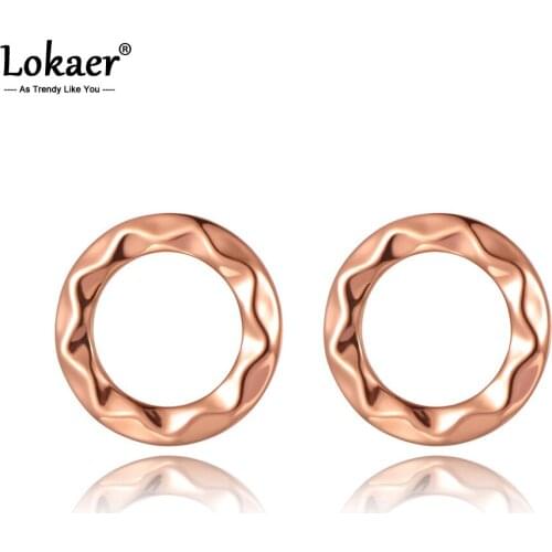 Lokaer Original Design Titanium Stainless Steel Party Earrings Bohemia Round Shape Geometry Earrings Jewelry For Women E20257