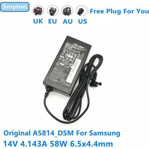 Genuine A5814_DSM 14V 4.143A 58W AC Adapter For SAMSUNG T24C350 T24C350ND T24C550ND T24C730 LCD LED Monitor Power Supply Charger