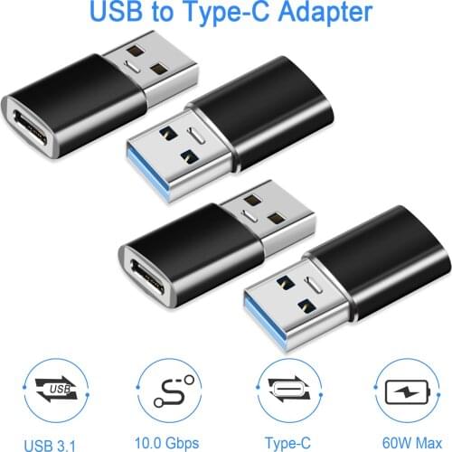 Type-C Female to USB A Male Converter Adapter For iPhone 12 Pro Max,iPad,Samsung S20 Macbook OTG Standard Data Transfer 4Pcs