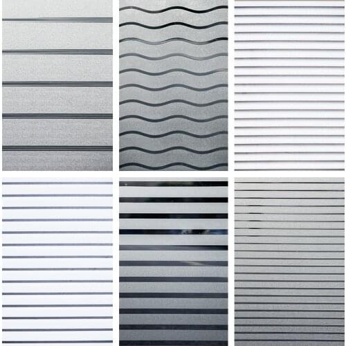 Fensterfolie Electrostatic Frosted Window Film Glass Office Meeting Room Decoration Opaque Translucent Stripe Stickers Paper