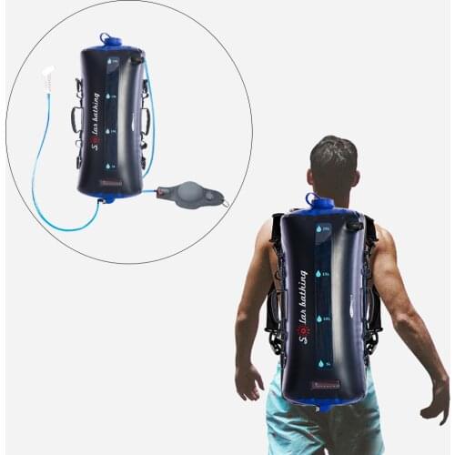 Portable Solar Heating Camping Shower Bag Camp Shower with Foot Pump for Beach Swim Hiking