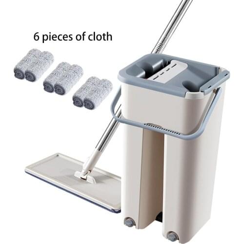 Dropshipping Flat Magic Cleaning Mops Hand Washing Floors Squeeze Flat Mop Home Kitchen Floor Cleaner With Bucket Home Cleaning