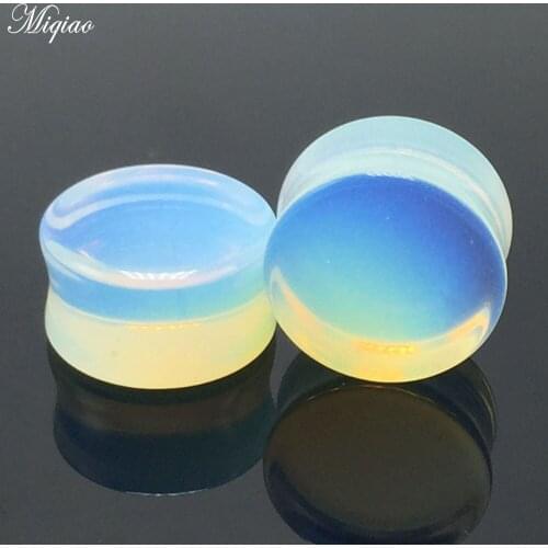 Miqiao 2pc Stone Ear Ear Plug Flesh Tunnel Piercing Expander Ear Stretcher Guages Body Piercing Jewelry for Women and Men