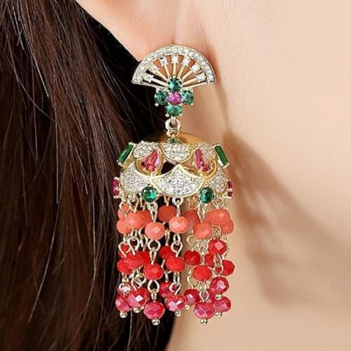 Zlxgirl Luxury brand Colorful AAA Mirco Paved zircon Women Bridal Earrings fashion Indian And Dubai gold stud earrings