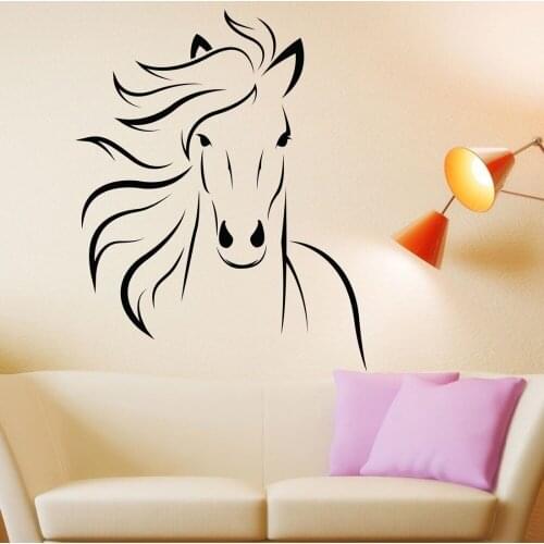 Removable Free Shipping Horse Mustang Wall Decal Art Decor Home Wall Sticker Vinyl Mural GW-23
