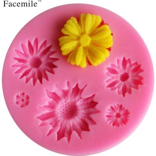 Silicone Sunflower Mold Chocolate Gift Decorating Safe Mould For Polymer Clay Crafts DIY Tools Baking Mold