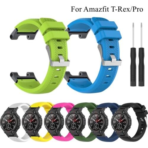 Silicone Watch Band For Xiaomi Amazfit T-Rex / Pro Strap Replacemet Colorful Wristband Sports Bracelet For Amazfit T-Rex Band