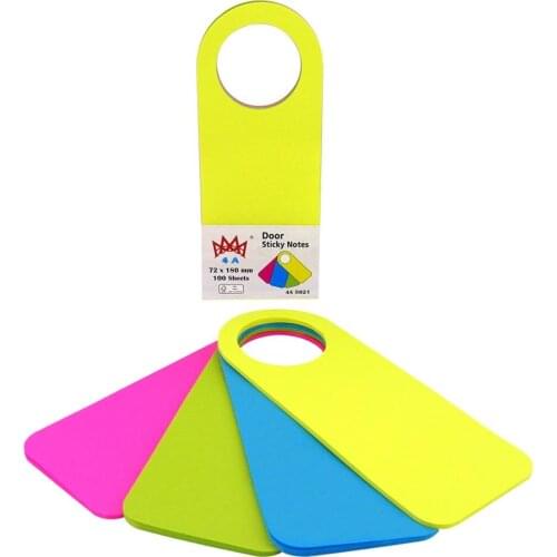 4A Shapes Sticky Notes,Door Lock Sticky Notes,2.84x7.09 Inches,Neon Assorted,Self-Stick Notes,100 Sheets/Pack,2 Packs,4A 5021X2