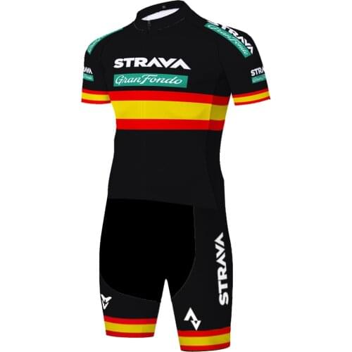 STRAVA Cycling Skinsuit bike 20D gel triathlon Quick Dry bicycle Set jumpsuit mtb Cycling jersey Set uniforme ciclismo hombre