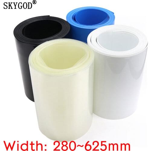 280mm ~ 625mm 18650 Lithium Battery Heat Shrink Tubing Li-ion Wrap Cover Skin PVC Shrinkable Tube Film Sleeves Insulation Sheath