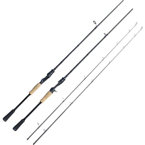 2.1M 2.4M Double Tips Fishing Rod M/ML Power 2 Sections Carbon Fiber Spinning Casting Rod Fishing Tackle Pole With PVC Tube
