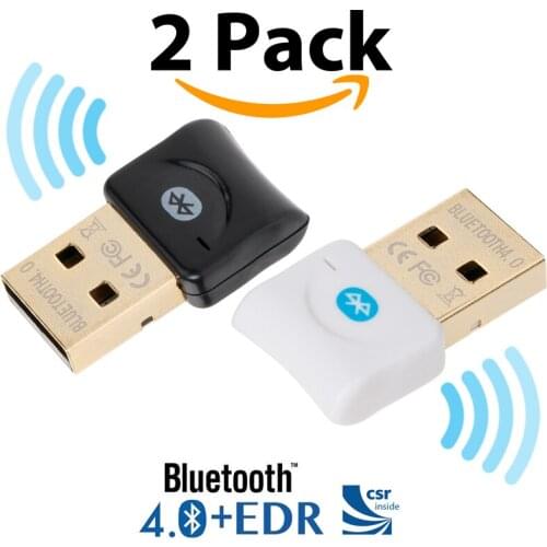 2 Pack Bluetooth CSR 4.0 USB Dongle Adapter, EKSEN Bluetooth Transmitter and Receiver for Headset, Speaker, Keyboard, Etc