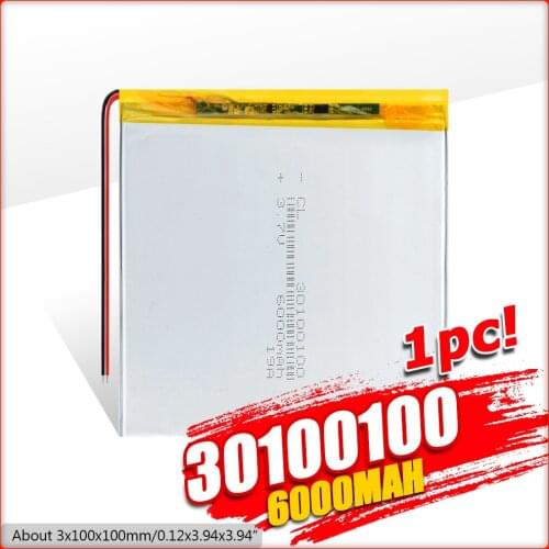 YCDC 3.7V 30100100 6000mah Liter energy battery smart home speakers Rechargeable Li-ion battery for dvr GPS Tablet PC Computer