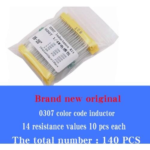 0307 color code inductor color ring inductor package 1UH/10UH/100uh 14 specifications, a total of 140