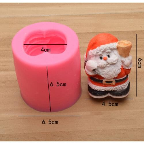 1Pcs 3D Santa Claus Candle Mold Silicone DIY Christmas Soap Mould Cake Decorating Tools Chocolate Molds For Christmas