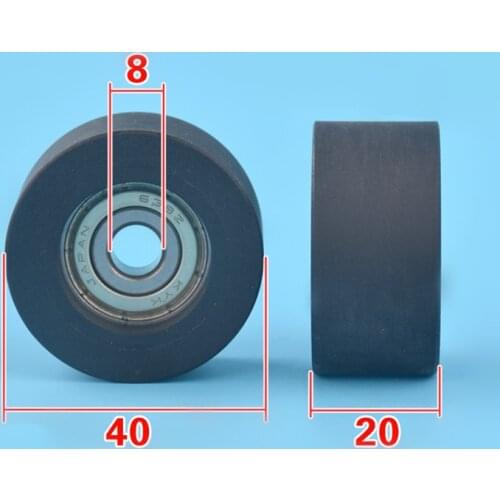 1Pcs 8x40x20 mm Nylon Plastic Wheel With Bearings Flat miniature pulley POM Hard bearing Silent hard wearing elasticity durable