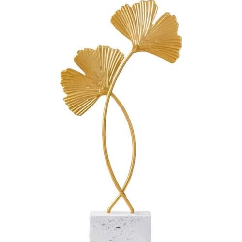 1 Pcs Ginkgo Leaf Design Statues Office Home Living Room Bedroom Cabinet Desk Cupboard Decoration Crafts