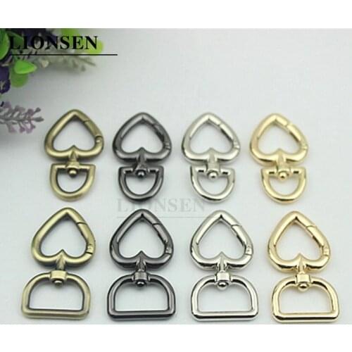1pcs Heart Metal Shape Swivel Trigger Snap Hook Bag Charm Ornaments Clasps Spring Gate Clips Leather Craft Bag Belt Strap
