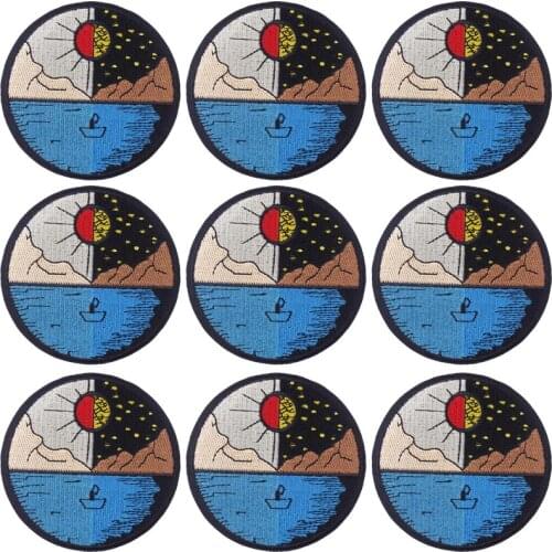 10Pcs/Set Outdoor Adventure DIY Embroidered Patches For Clothing Iron On Water Embroidery Patch For Clothes Appliques For Badges