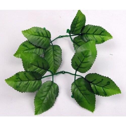 100pcs Green Artificial Rose Leaf Leaves For Bouquet Garland Wreath Cap Decoration Craft DIY