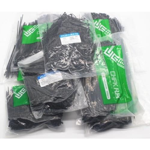 1000ps Whole Package 3 X 60/80/100/120/150/200mm 4 X 150/200/250/300 Black Cable Wire Zip Ties Self Locking Nylon Cable Tie